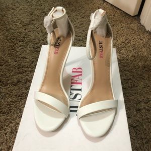 JustFab White Heels (Brand New)